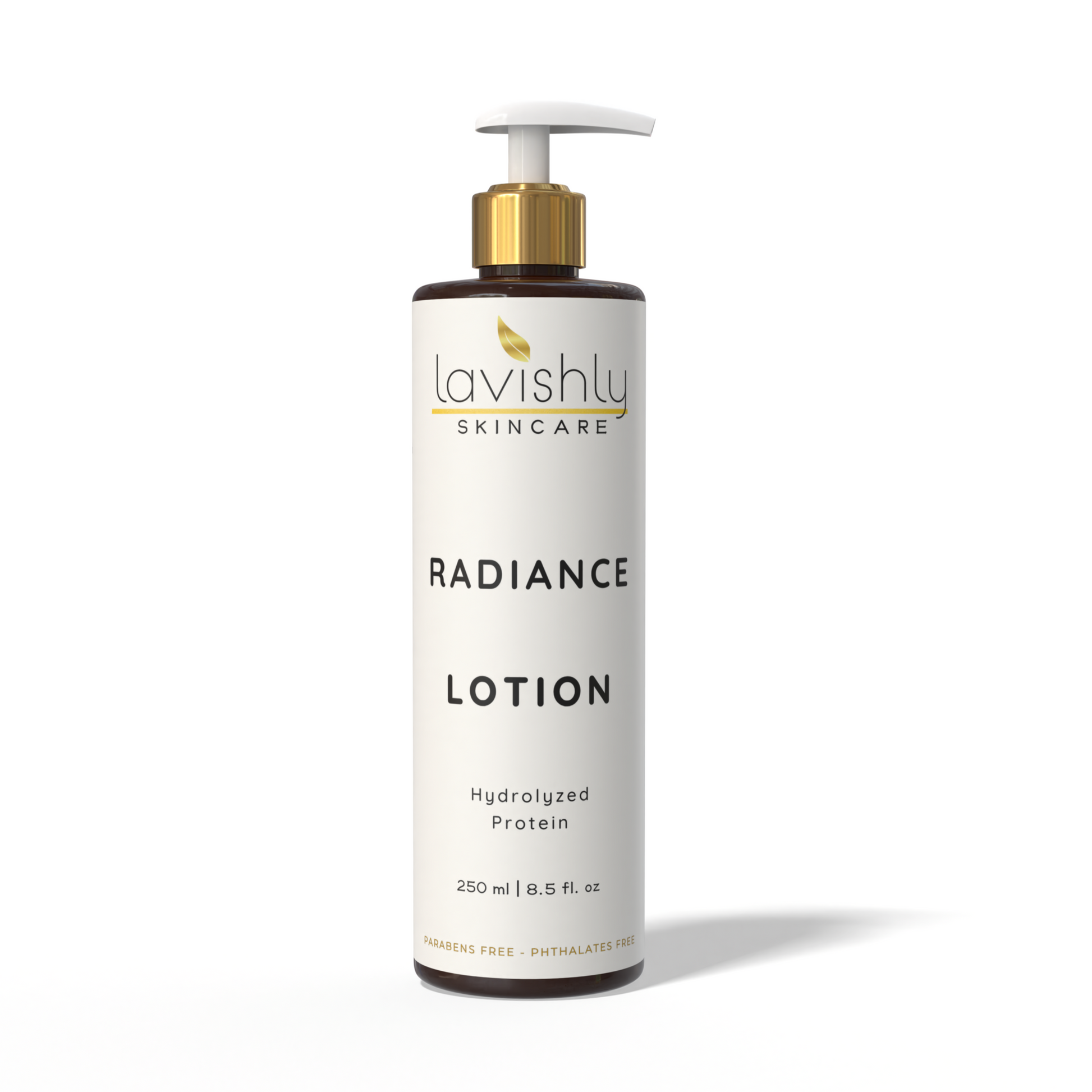 Lavishly Skincare Radiance Lotion bottle on a white background